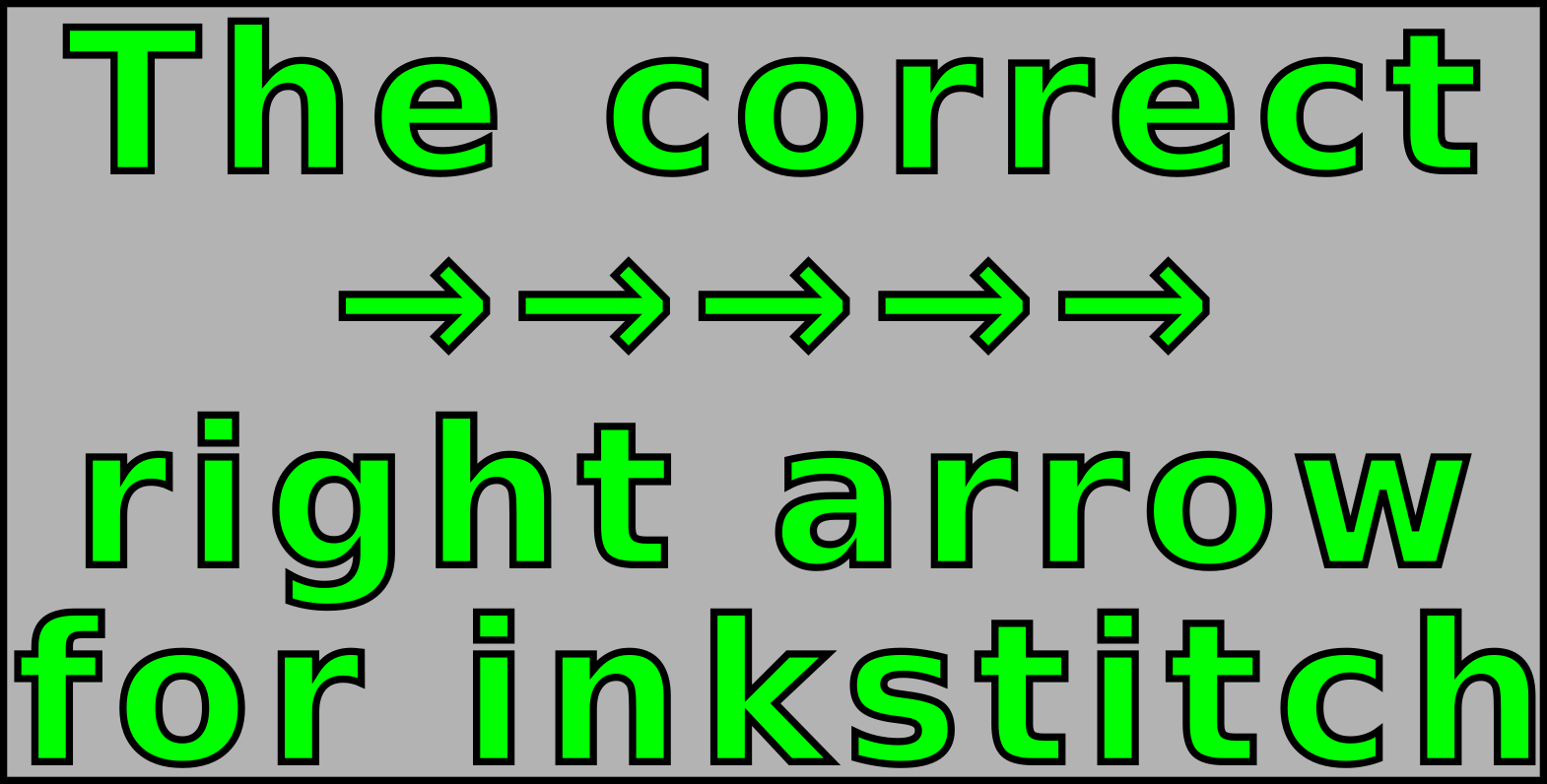 Use the correct Right Arrow → in fonts for inkstitch library